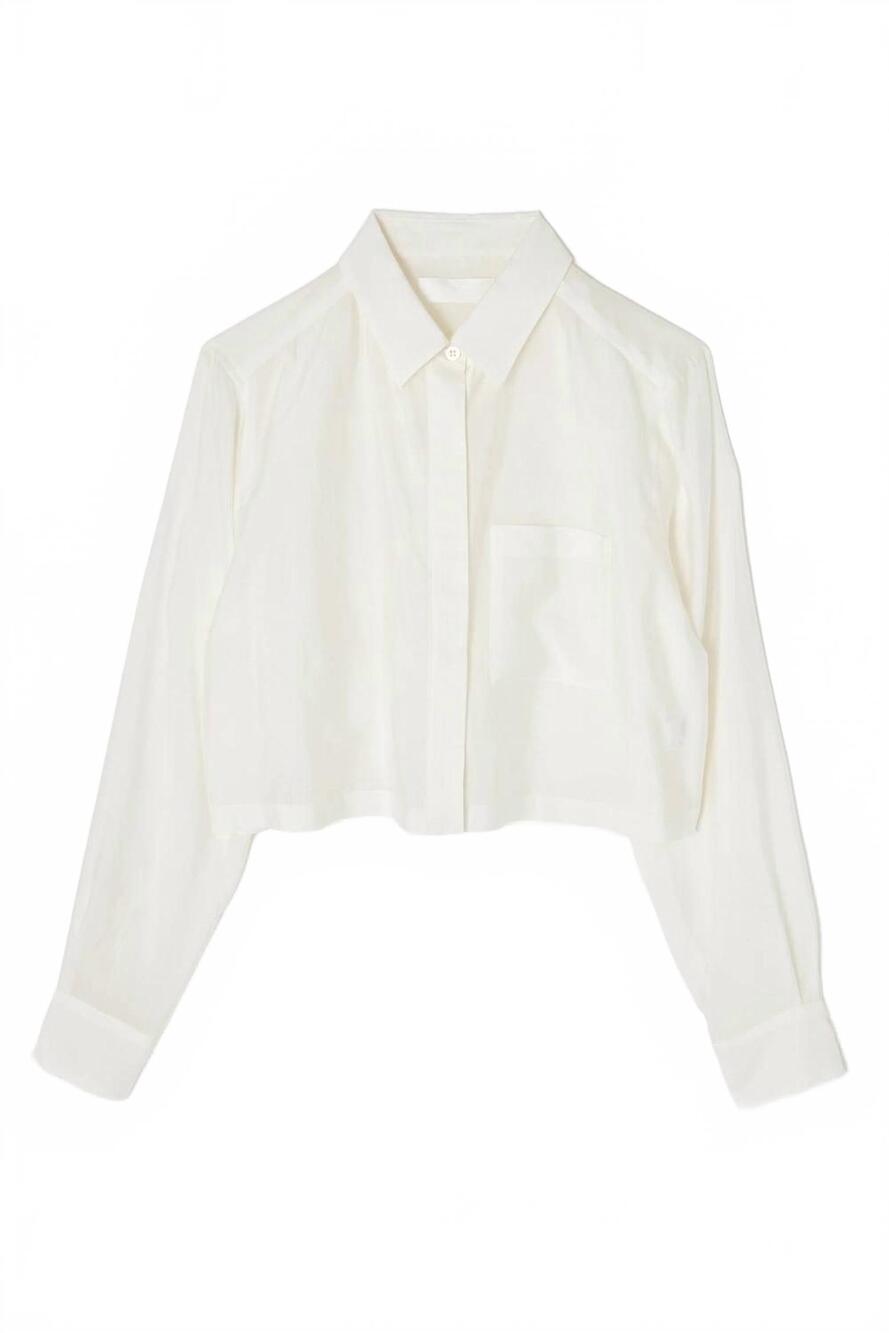 NEW MOUSSY women's vintage basic cropped shirt in white